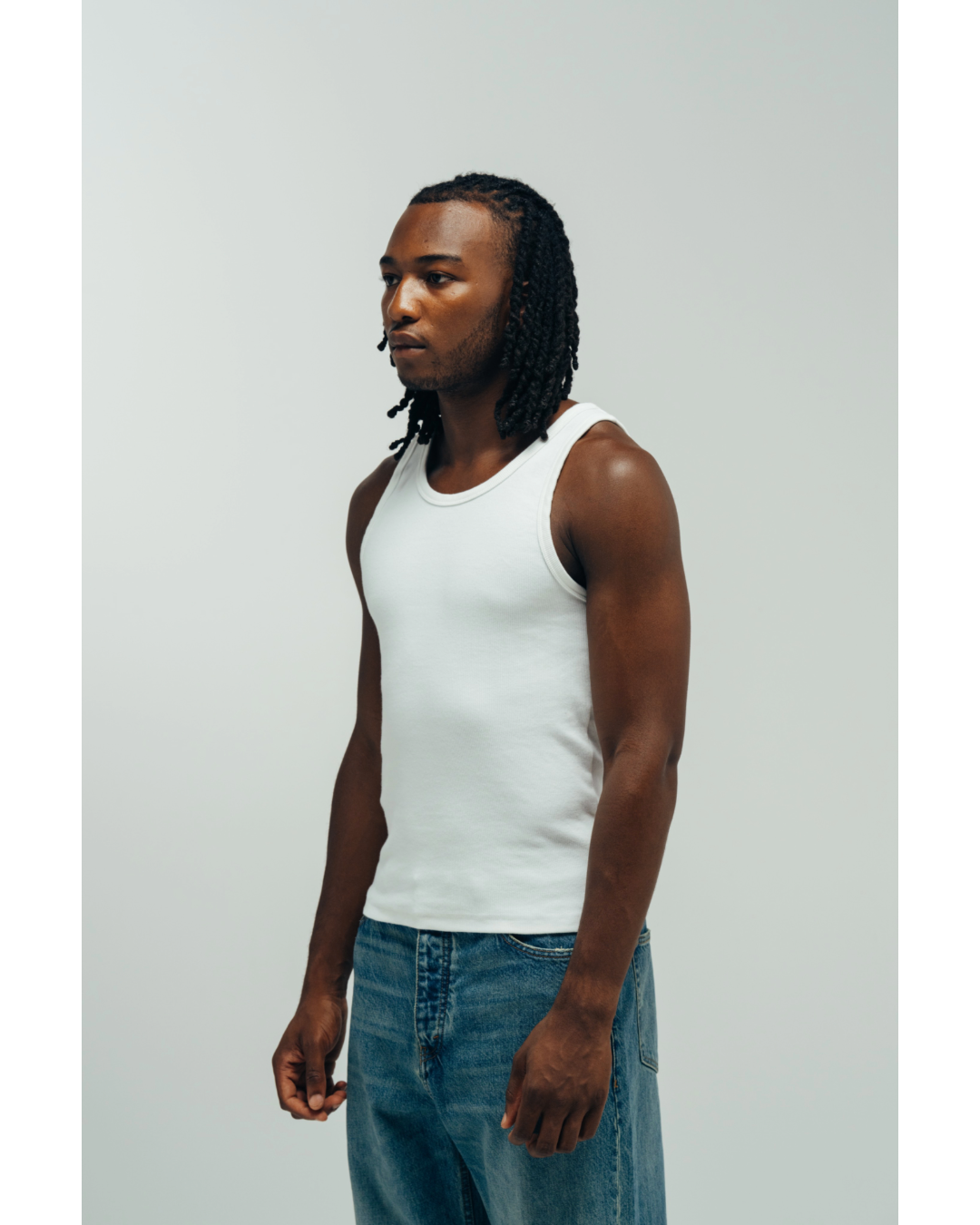 RIBBED TANK - WHITE