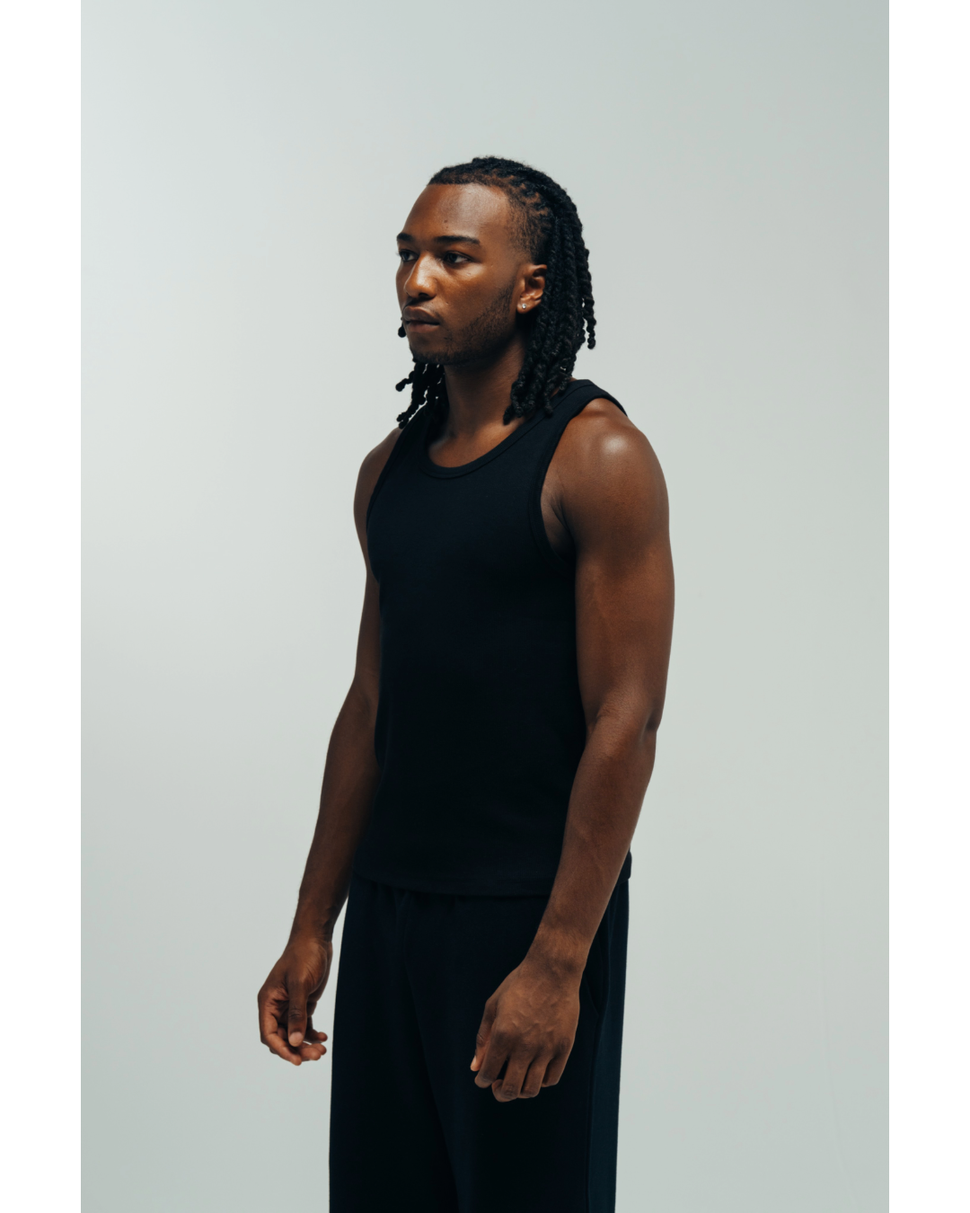 RIBBED TANK - BLACK