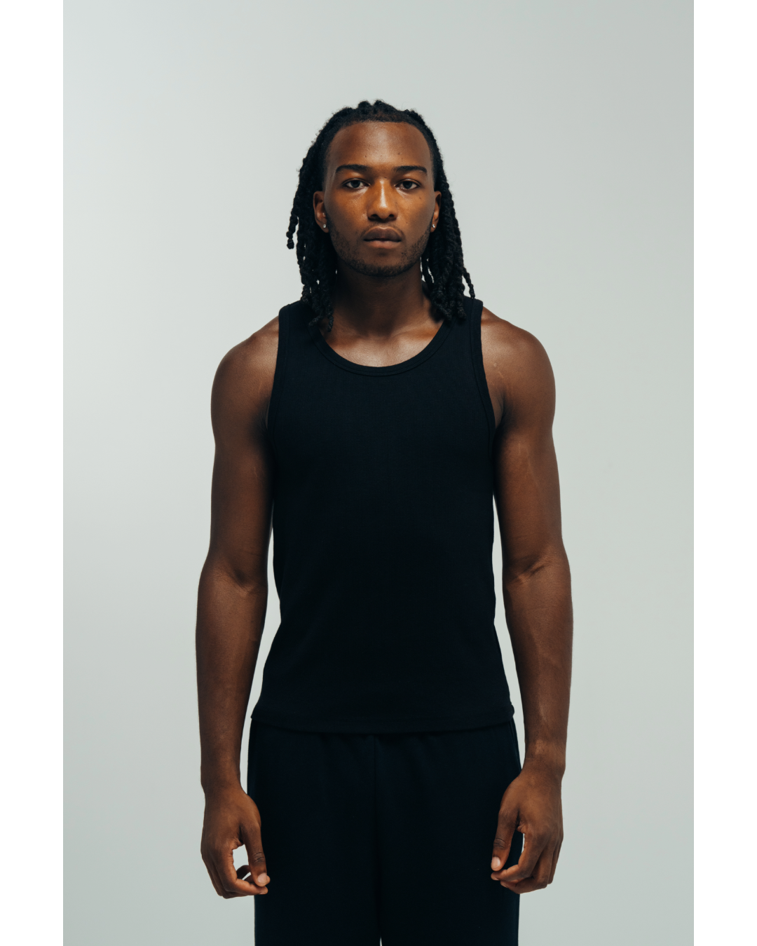 RIBBED TANK - BLACK
